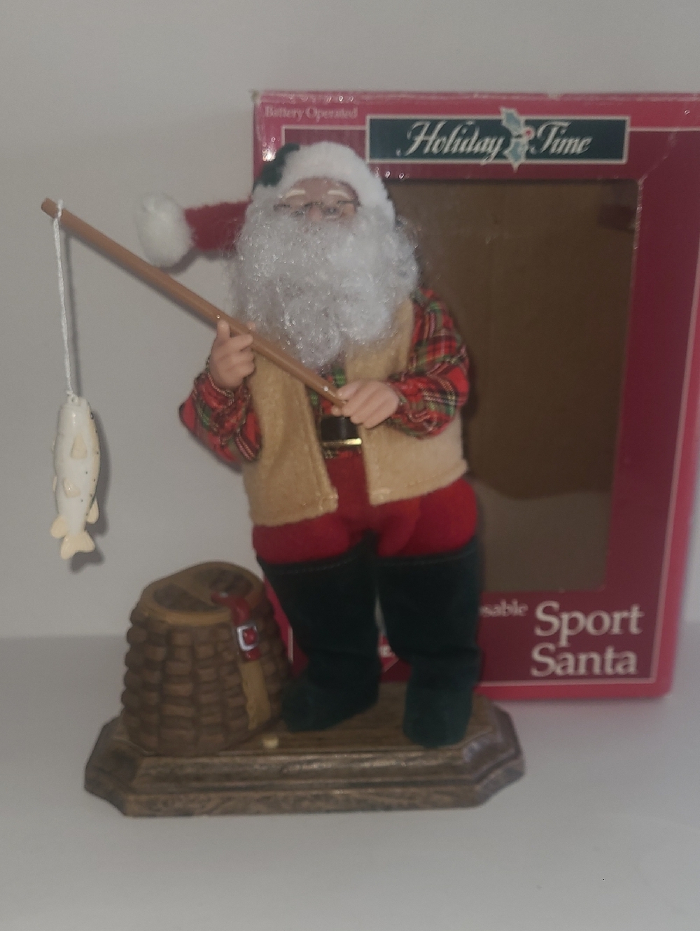 Vintage Fishing Santa